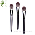 Black Wooden Handle Professional Foundation Makeup Brush